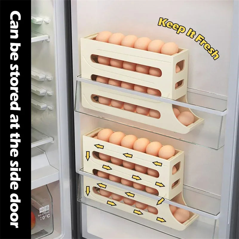 🔥Last Day Promotion 50% OFF - Refrigerator 4-Layer Automatic Egg Roller