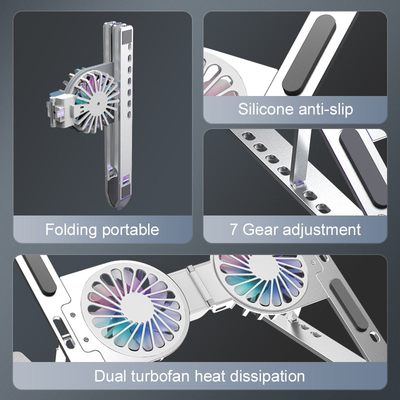 Soporte para computadora portátil con ventilador de enfriamiento 