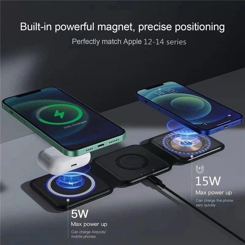 3 In 1 Foldable Magnetic Wireless Charger